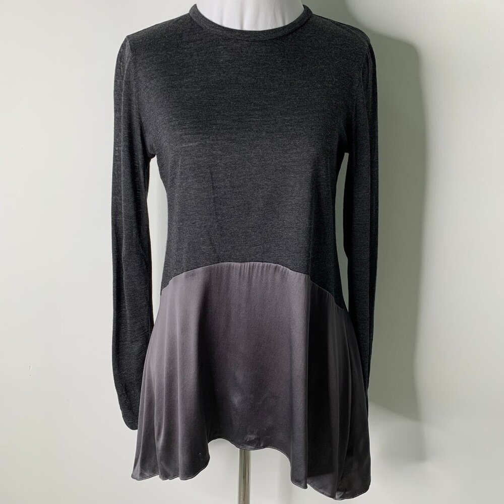 Brunello Cucinelli Women's Long Sleeve Silk Wool Blend Tunic Blouse Size Medium